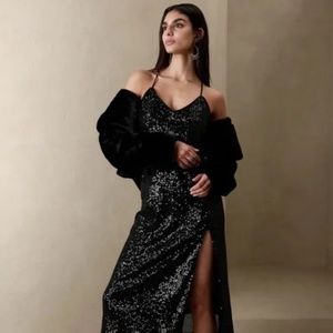 Black Sequin Dress, Banana Republic
